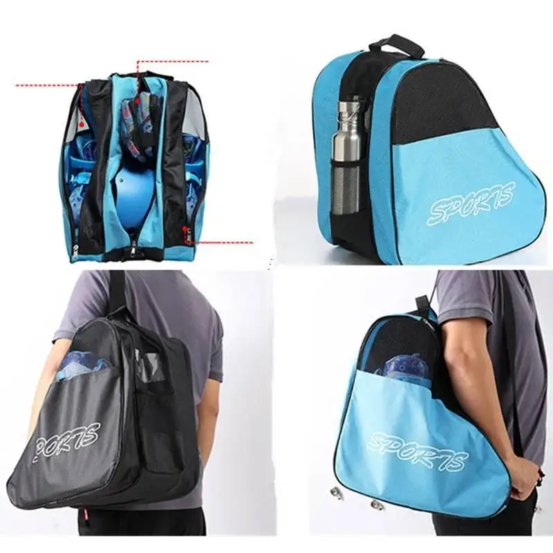 Bolsa portátil para patines, bolsa para patinaje sobre hielo, bolsa transpirable de gran capacidad para patines en línea para niños, bolsa de almacenamiento para patines, bolsa para zapatos de patinaje
