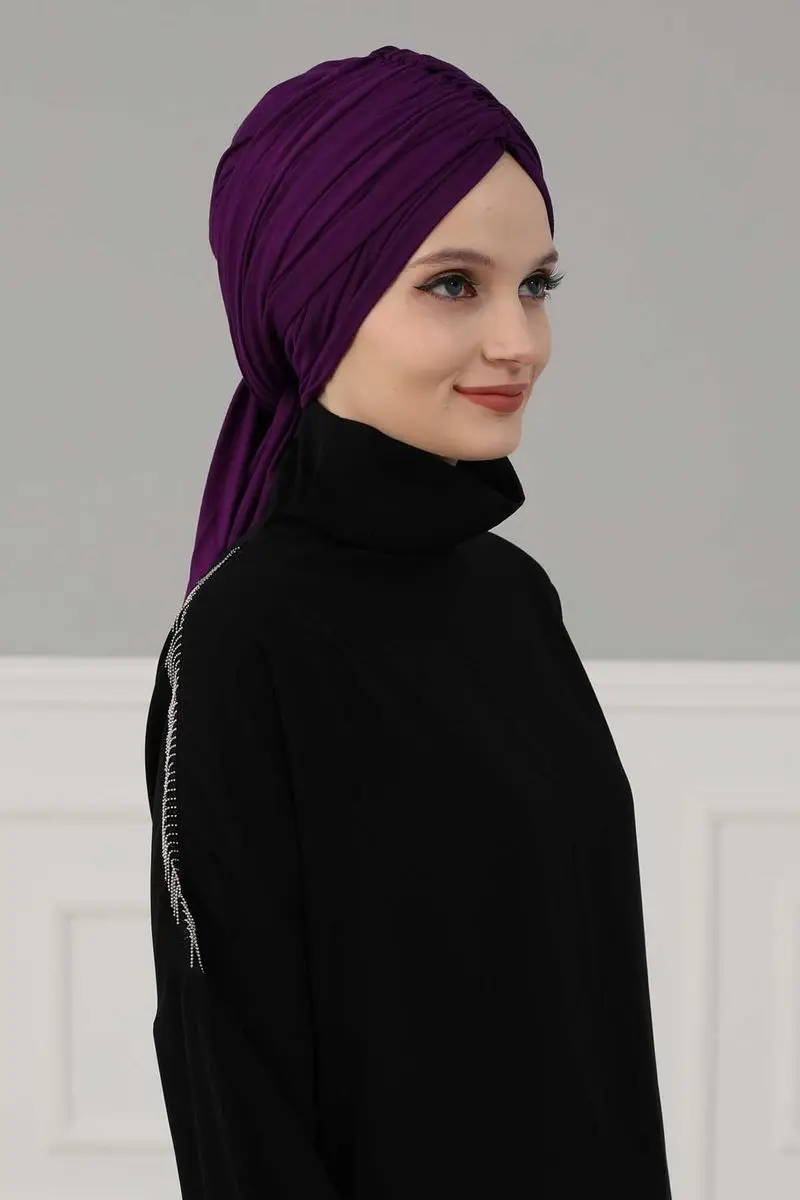 Shirred Penye Bone purple