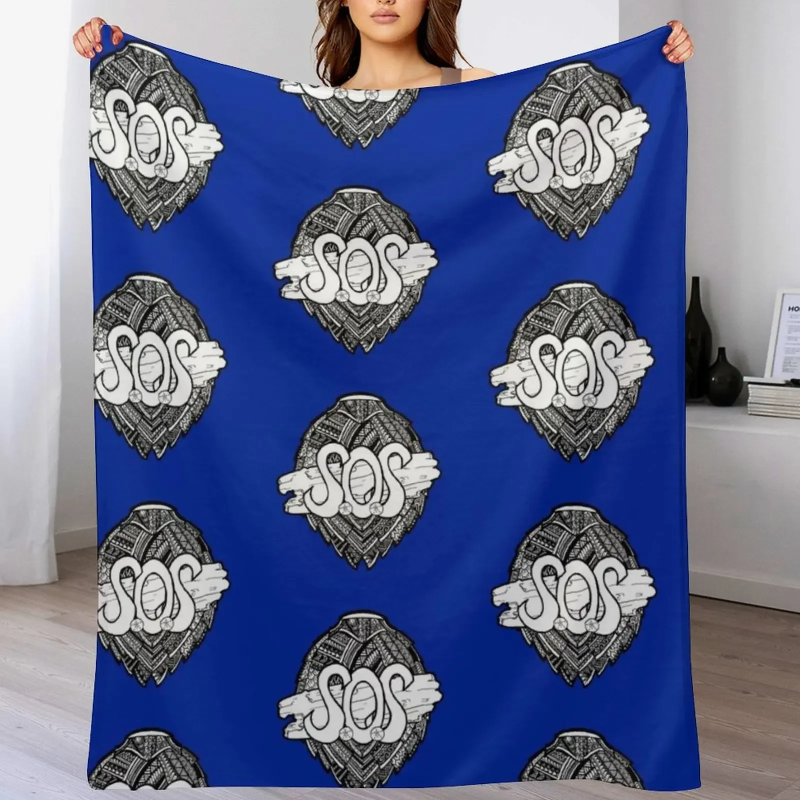 SOS Driftwood on Tribal Sea Turtle Shell Throw Blanket Extra Large Throw Summer Blankets