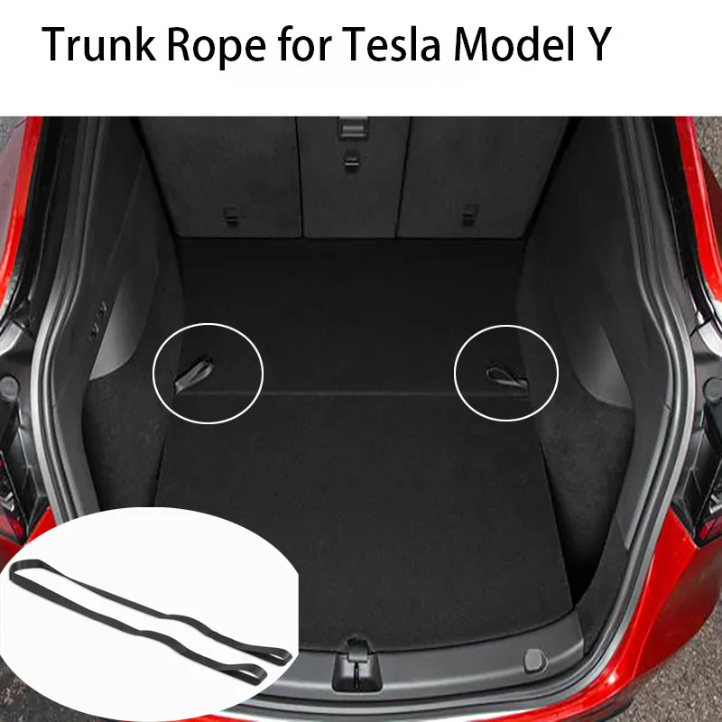 Trunk Rope for Tesla Model Y Tail Box Cover Draw Rope Drawstring Handle Pull Straps Car Tidying Organizer for Trunk 2021-2023