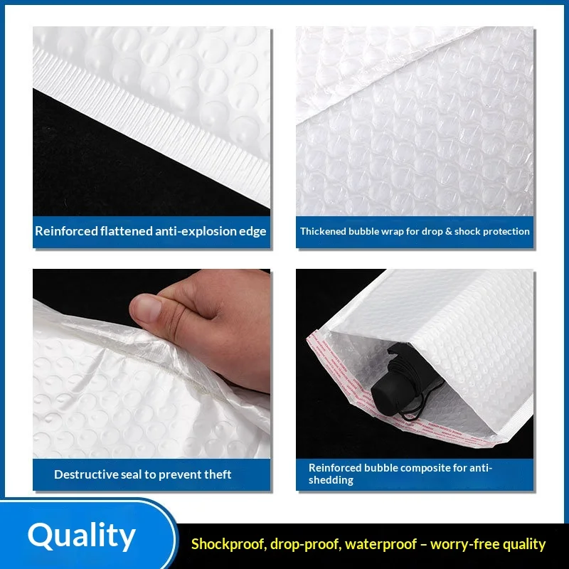 30 pieces 11/15/23cm white bubble thickened waterproof shockproof foam mail transport envelope bag self sealing packaging bag