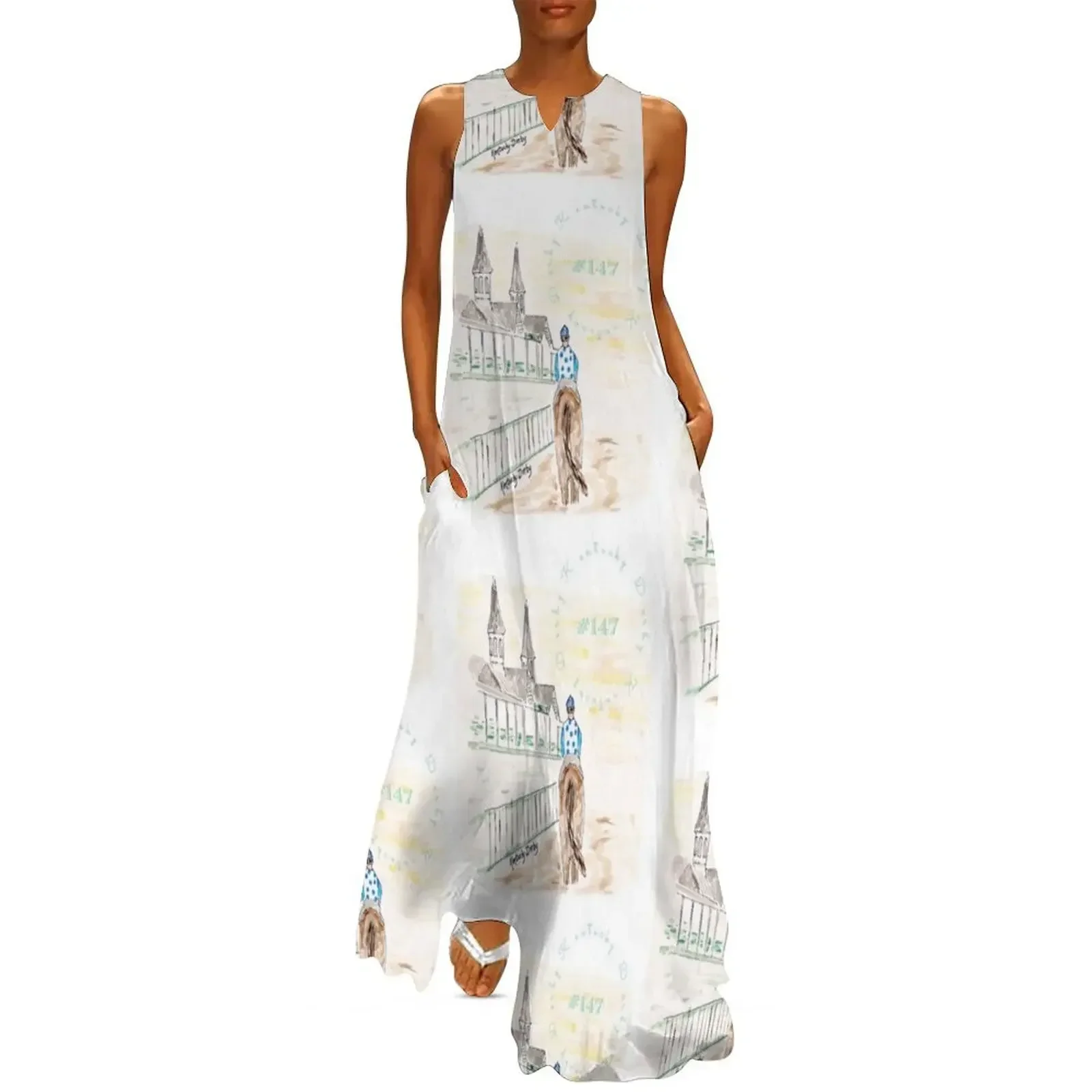 

derby horse, ky derby 2021 Long Dress women's elegant loose dresses luxury dresses womens dress dresses women summer 2025 Dress