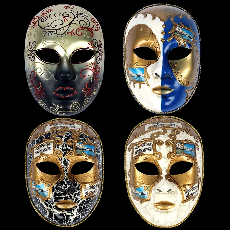 

Venetian Mask Female Cute Masquerade Party Halloween Decoration Mask Full Face Antique Male Trendy Chinese Style Funny Mask