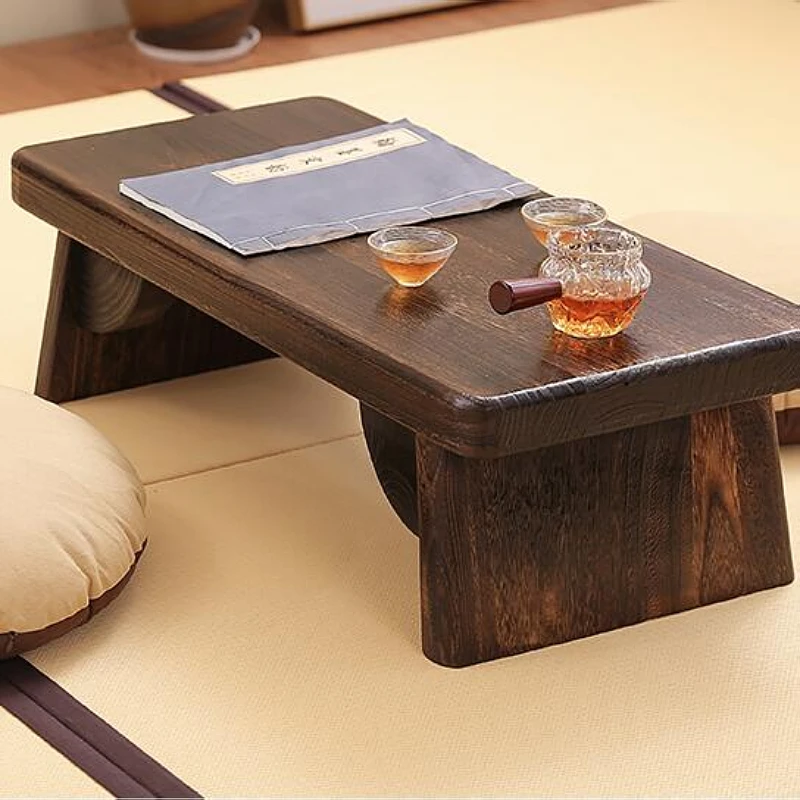 Asian Antique Furniture Japanese Floor Tea Table Rectangle Living Room Wooden Center Laptop Coffee Tatami Low End Table Wood