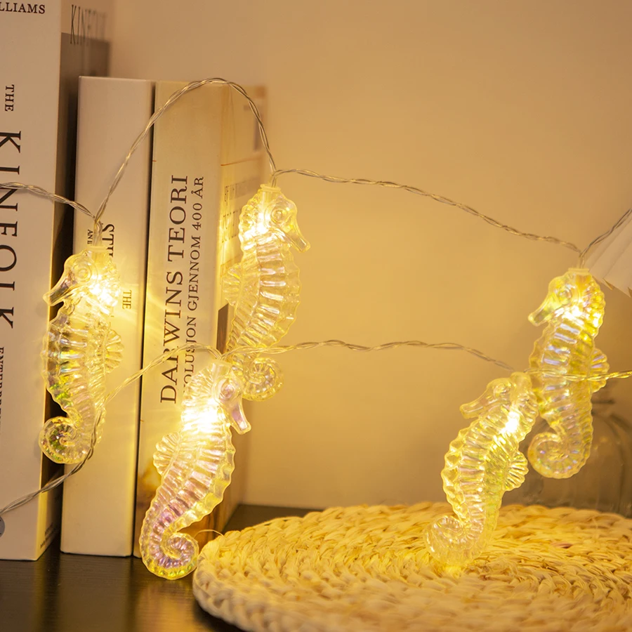 

Shell, star, seahorse, colorful lights, flashing decorative lights, starry sky, children's room decoration, atmosphere lights