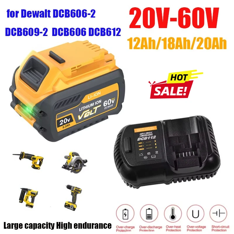 

Original20V/60V Replacement Battery For DeWalt MAX Li-ion Battery For DeWalt DCB547-XJ DCB200 DCB201 For Flexvolt Tool Batteries
