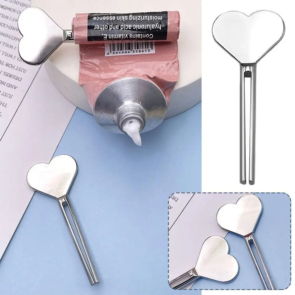 Heart-shaped Toothpaste Tube Squeezer Manual Metal Bathroom Supplies Toothpaste Squeezer Tooth Cleaning Accessories G2g3