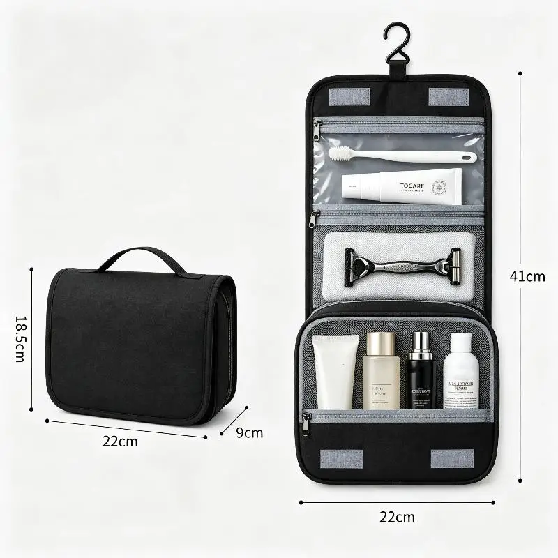 Wasserdichte Hängetoilettentasche mit Nass-Trocken-Trennung, Große Kapazität für Reisen, Geschäftsreisen, Make-up-Organizer – Detail 1