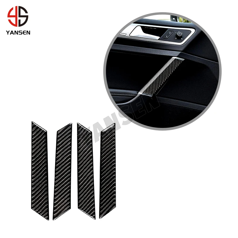 

Car Interior Door Handle Cover Carbon Fiber Decor Strip Sticker For Volkswagen Golf 7 Gti Mk7 2013-2017 Accessories