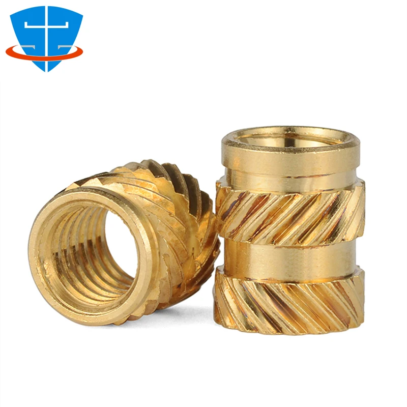 M2 M3 M4 M5 M6 Brass Hot Melt Inset Nuts Thread Copper Knurled Threaded Insert Injection Embedment Nuts for 3D Printer UAV