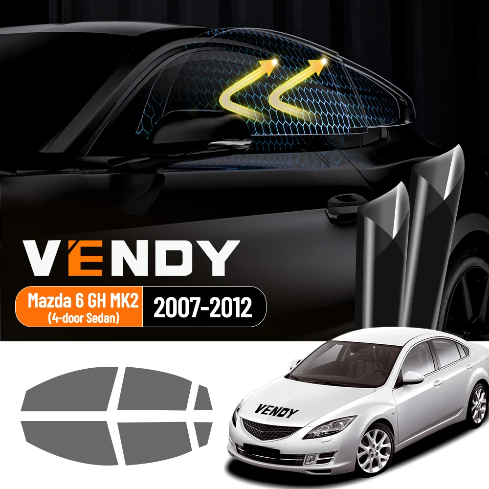 

For Mazda 6 GH MK2 2007-2012 4-door Sedan Pre-Cut Easy Install Car Window Tint Film Kit Solar Tinted Privacy,Heat &UV Protection