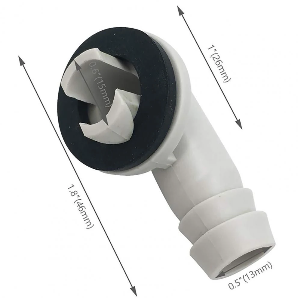 

Air Conditioner Drain Hose Connector Elbow with Rubber For Ring for Stable and Leak Resistant AC Drain Hose Connection and Use