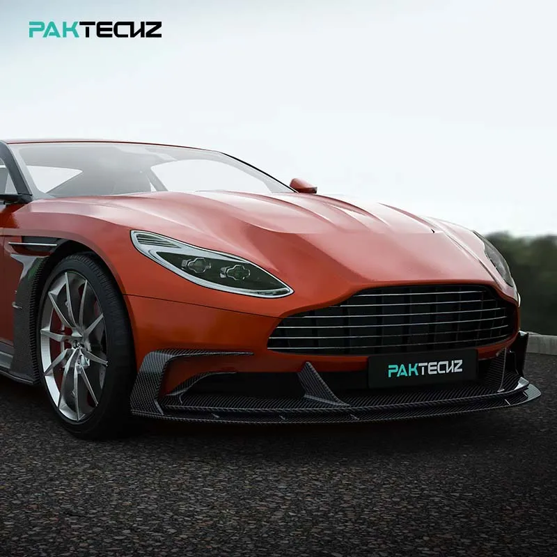 Paktechz Dry Carbon Fiber Body Kit Lower Front Lip Splitter for Aston Martin DB11 view 2