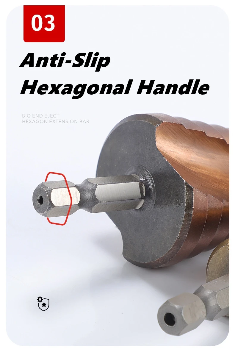 4-12/4-20/4-32mm m35 cobalto espiral passo broca cônica HSS-CO broca espiral sulco triângulo haste para aço inoxidável