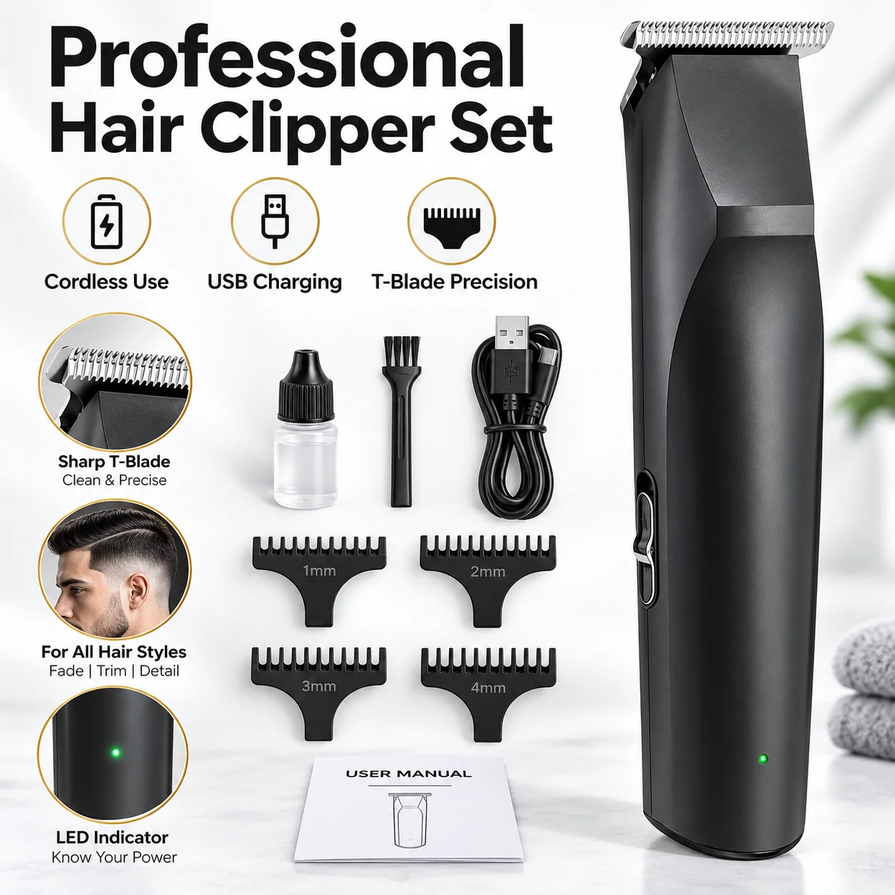 Professional Electric Hair Cli - Men'S Grooming Tonic review and price