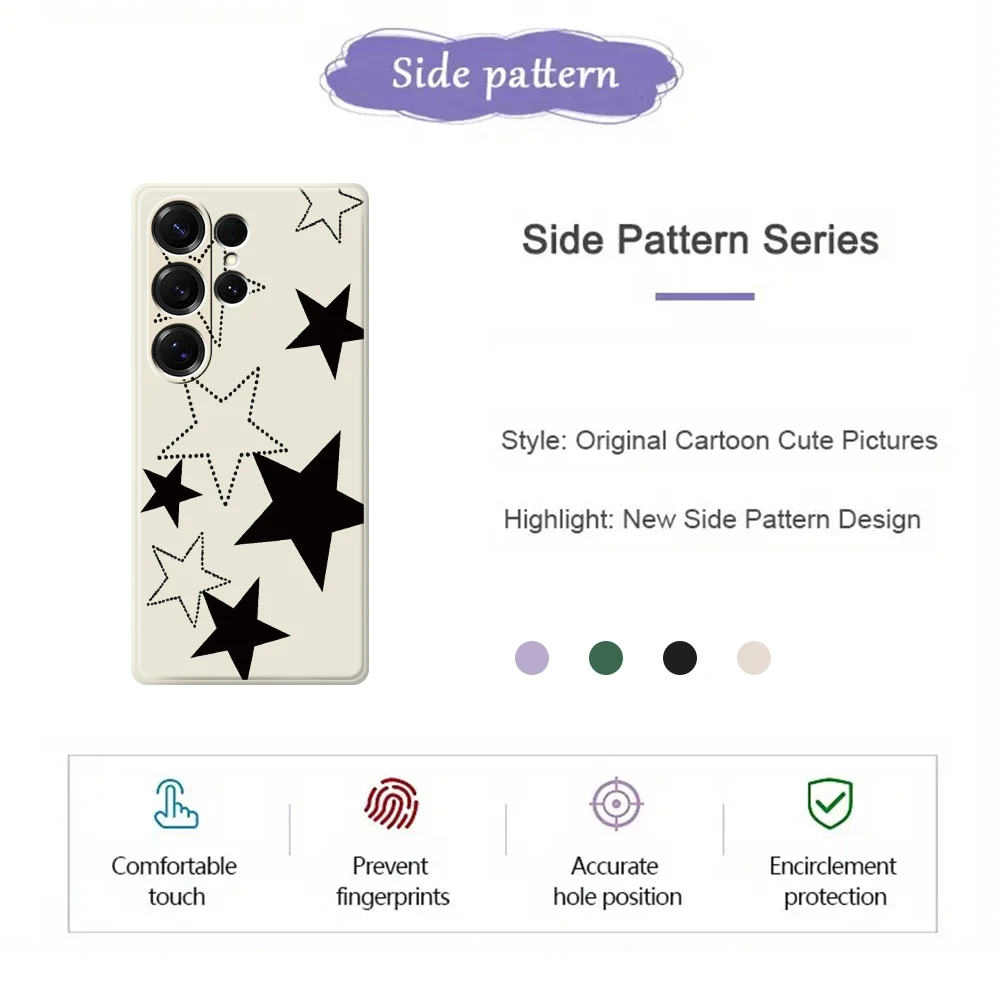 スターパターンのスマホケース Samsung Galaxy S25 S24 S23 S22 S21 S20 Ultra Plus S10 Plus S24FE S23FE S22FE S21FE S20FE ソフトカバー対応
