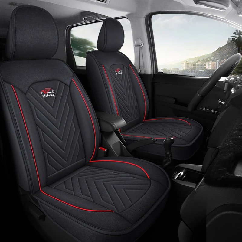 2Pcs Universal Front Seat Covers, All-Season Full Wrap Durable Linen, Easy-Care,Fits Most Cars/SUVs/Pickups,Unisex, Great Value