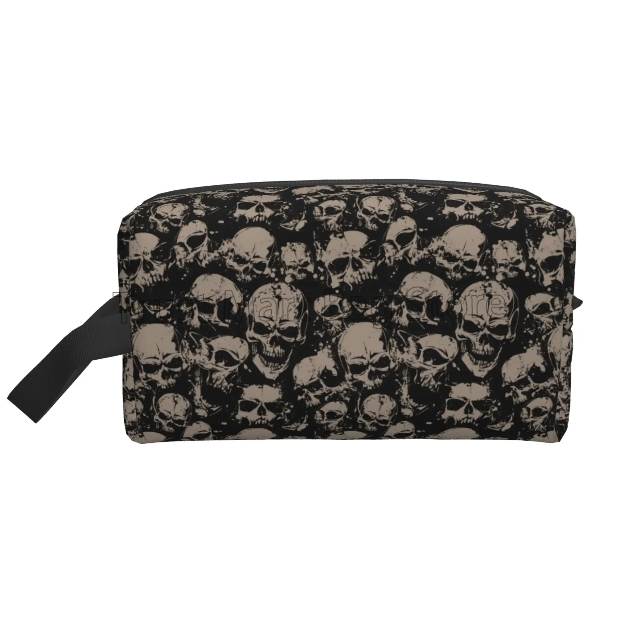 Gothic Women Travel Makeup Bag Organizer Vintage Grunge Skulls Cosmetic Bag Portable Large Waterproof Toiletry Pouch Accessories