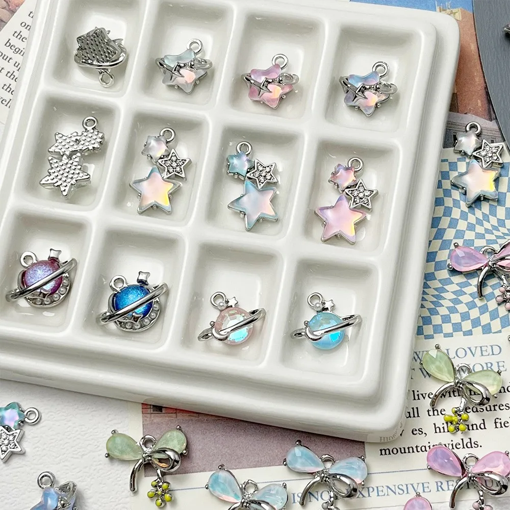 

Sweet and Cool Girl Star Bow Alloy Pendant Diy Beaded Bracelet Necklace Accessory Material