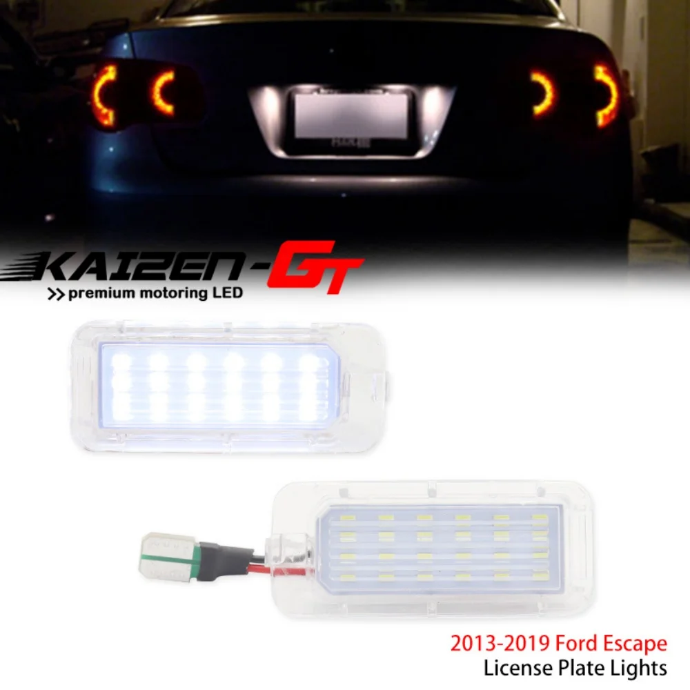 Error Free Car Xenon White LED License Plate Lights For Lincoln MKC For Ford Fusion Escape Explorer Fiesta Rear Number Lights
