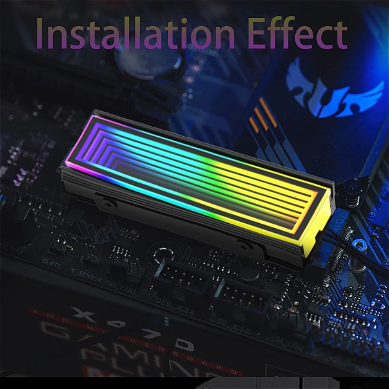 5 فولت/3Pin ARGB AURA مزامنة الكمبيوتر M2 2280 SSD المبرد الألومنيوم PC RGB Nvme برودة المبرد محرك الحالة الصلبة بالوعة الحرارة برودة