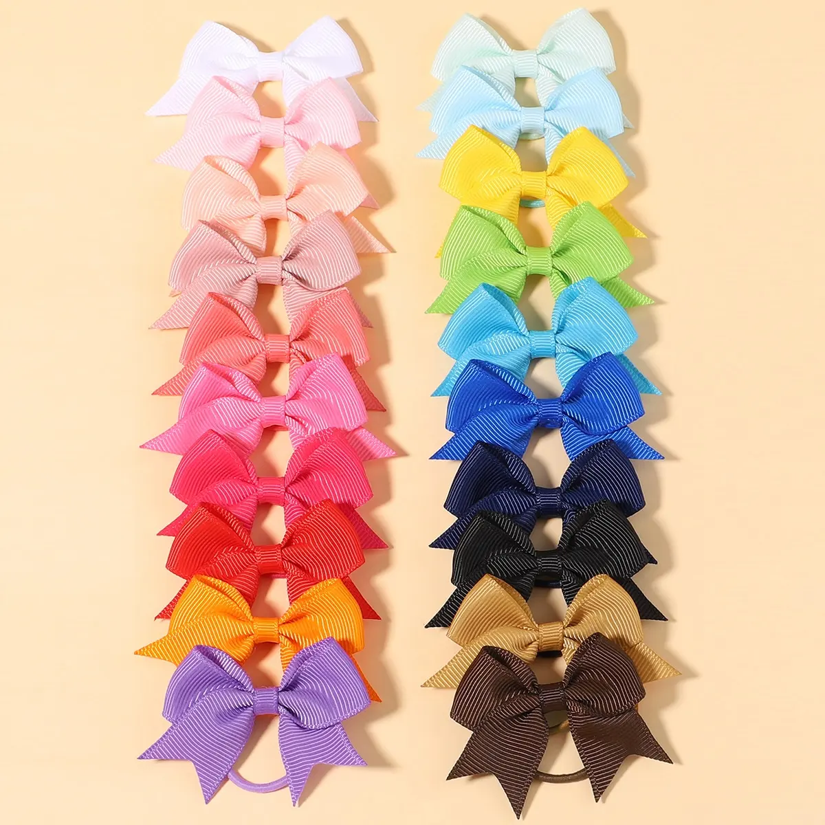 

10/20pcs Grosgrain Ribbon Bows Elastic Hair Ties Hair Bands for Baby Girls Lovely Rubber Bands Ponytail Holder Hair Accessories
