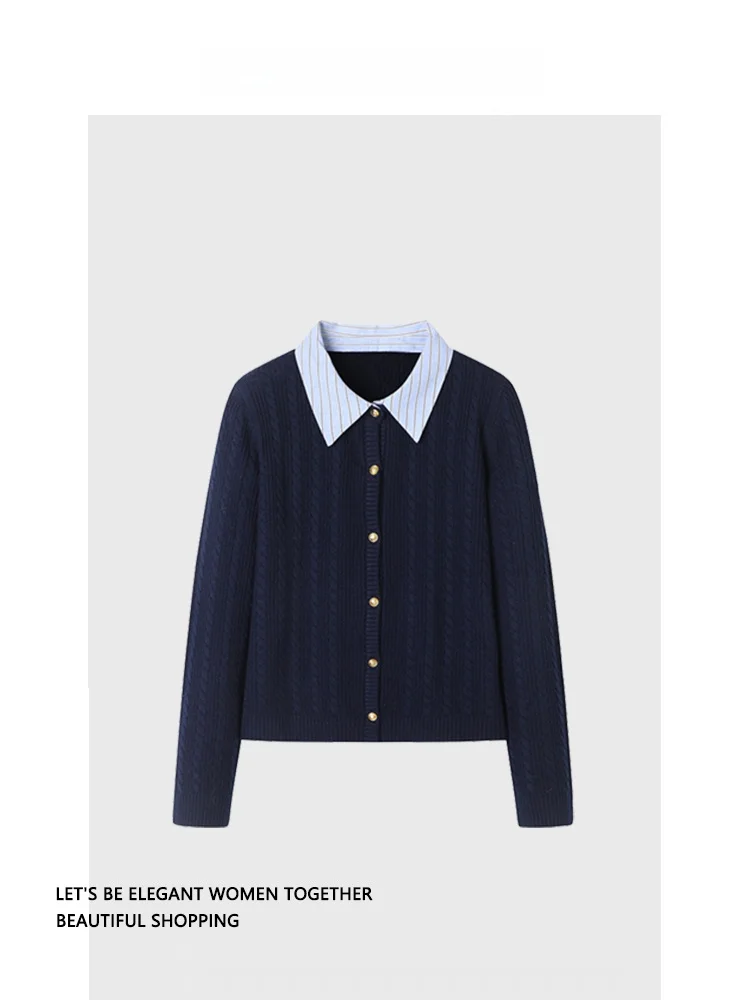 

Оригинальный женский вязаный кардиган с одинаковым хвостом и воротником «Удаль» с цветочным узором, осень-зима, новинка Sle Long Sve Po...