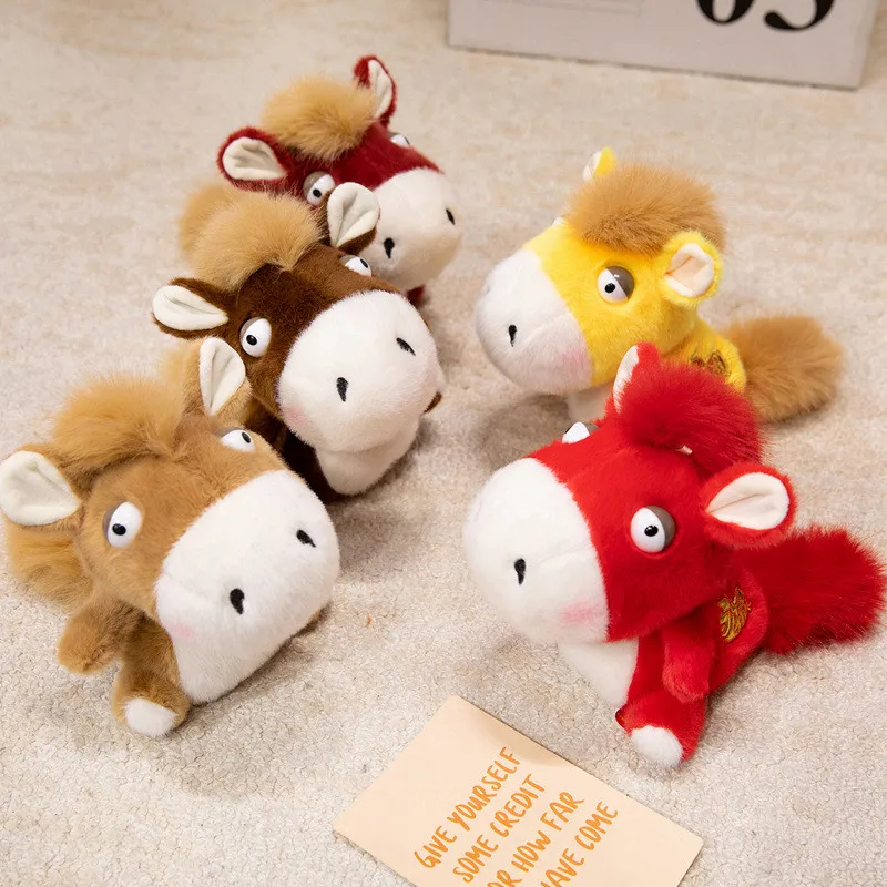 18-25cm Cute Colorful Chinese New Year Cartoon Pony Plush Toy Multi Color Soft Stuffed Doll Kid Birthday Gift Desk Bedroom Decor