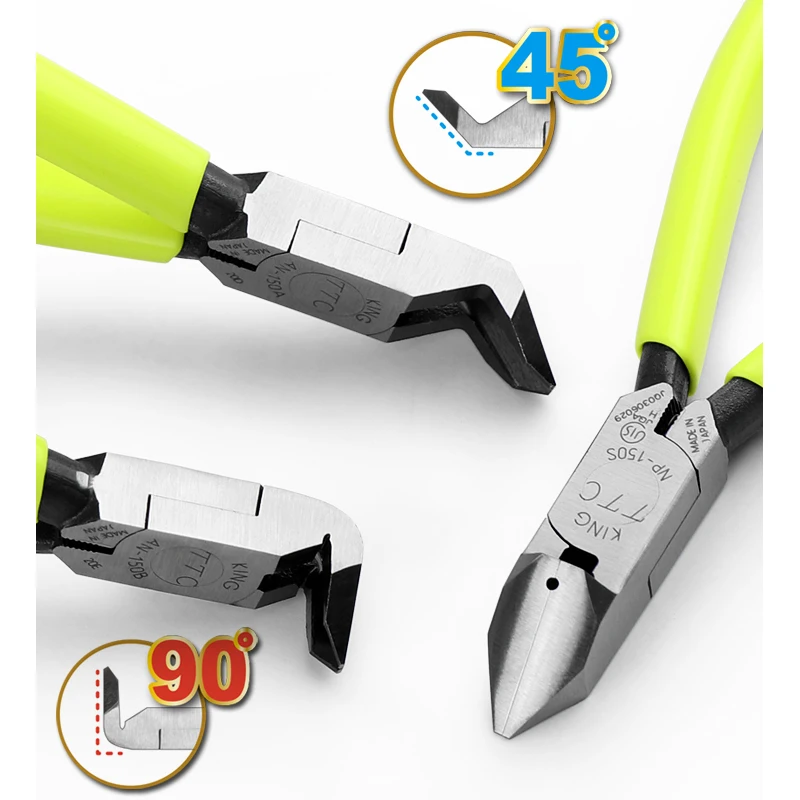 TSUNODA KING TTC Angled Edge Cutter Diagonal Cutting Pliers For Soft Wire Like Copper Electrican Tool  AN-150A|150B|MEN-115