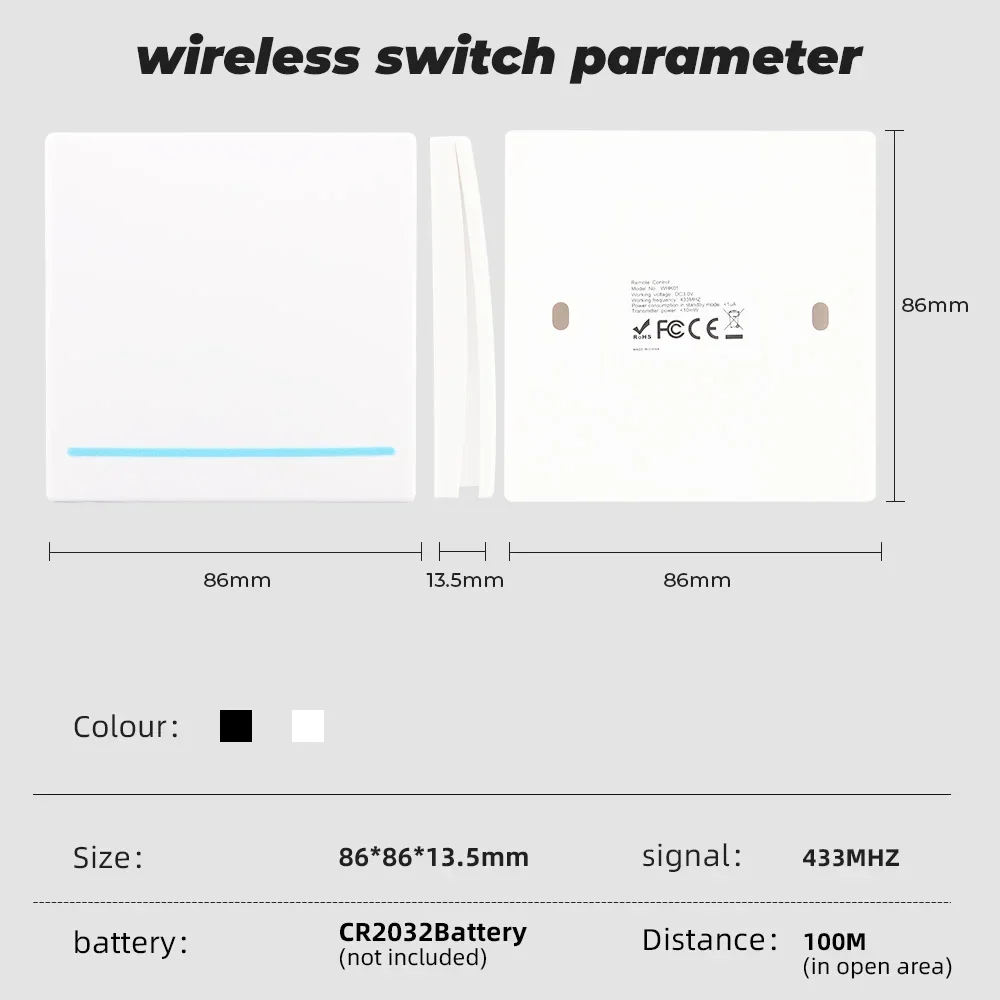 GERMA 1/2/3 Gang RF 433Mhz Smart home Push Wireless Interruttore Della Luce di Controllo Remoto Pulsante A Parete Lampada Da Soffitto On Off ASK Ev1257