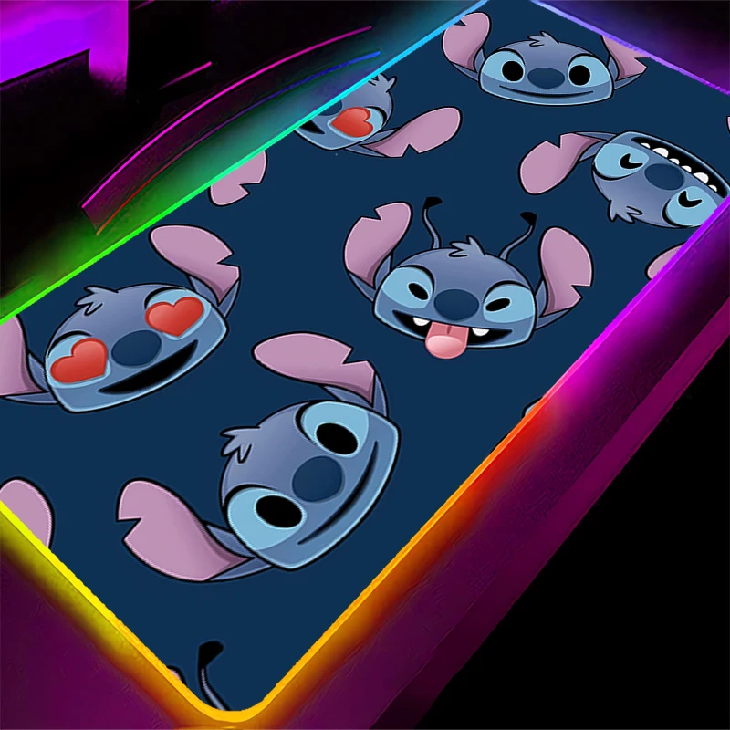 Led mouse pad snoopy computador portátil borda de bloqueio xxl anime teclado rgb mouse tapete mousepad teclados gamers backlight tapete de mesa