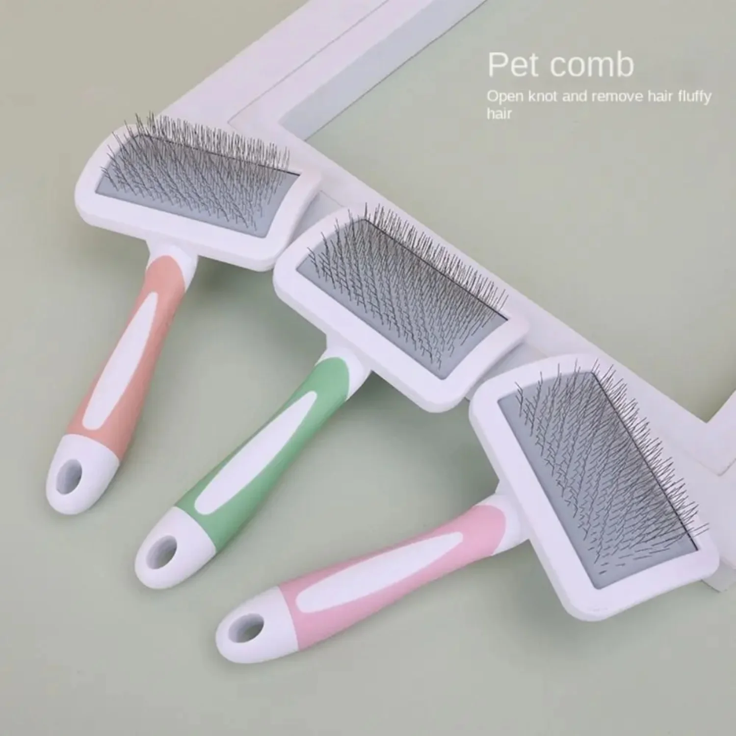 Pet Hair Shedding Comb Dog Cat Brush Grooming Long Hair Indoor Cats Brush Hair Remover Cleaning Beauty Slicker Pet Supplies
