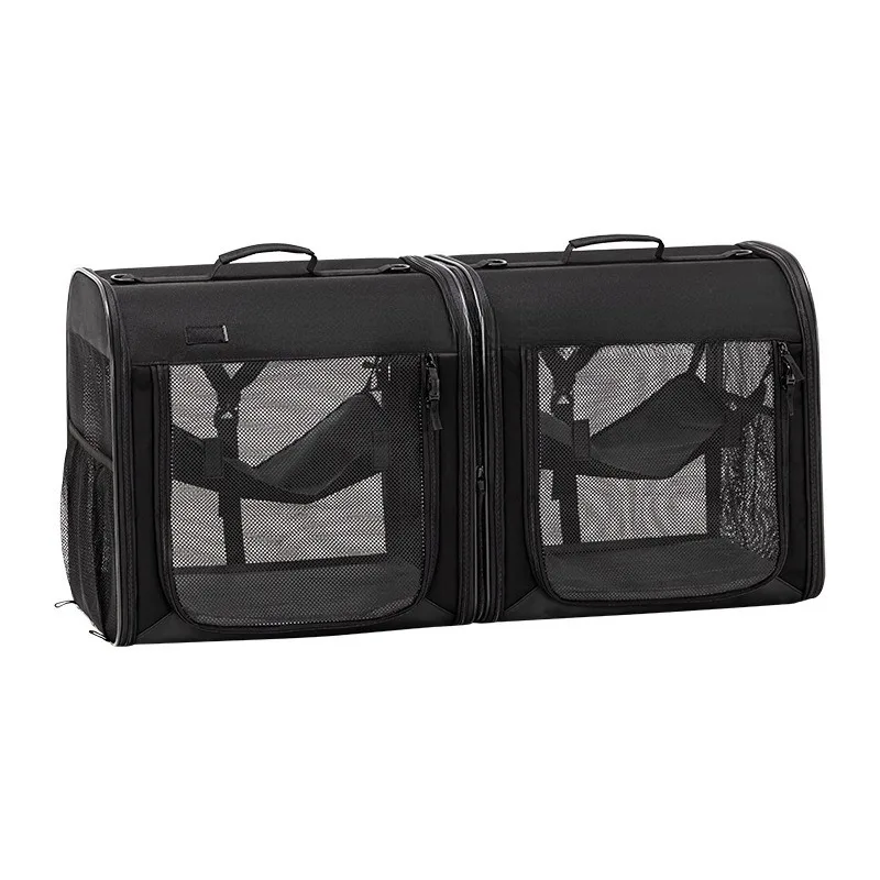 Double shoulder large capacity pet backpack, breathable cat bag going out pet bicycle bag portable cat bag