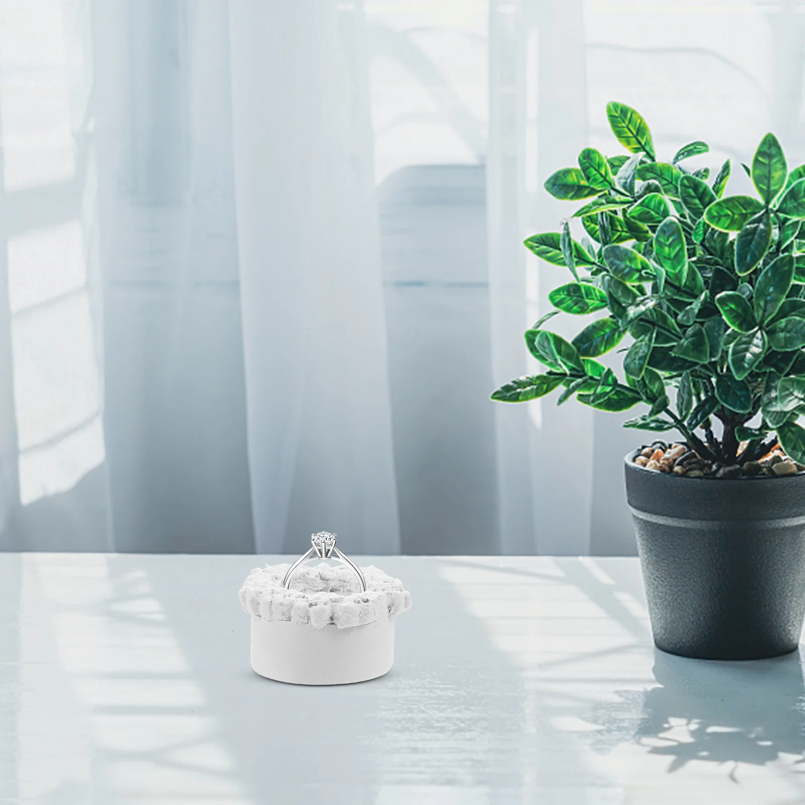 كعكة صغيرة على شكل حلقة الجبس عرض موقف حامل مجوهرات إبداعية عرض التصوير الدعامة منظم سطح المكتب #2