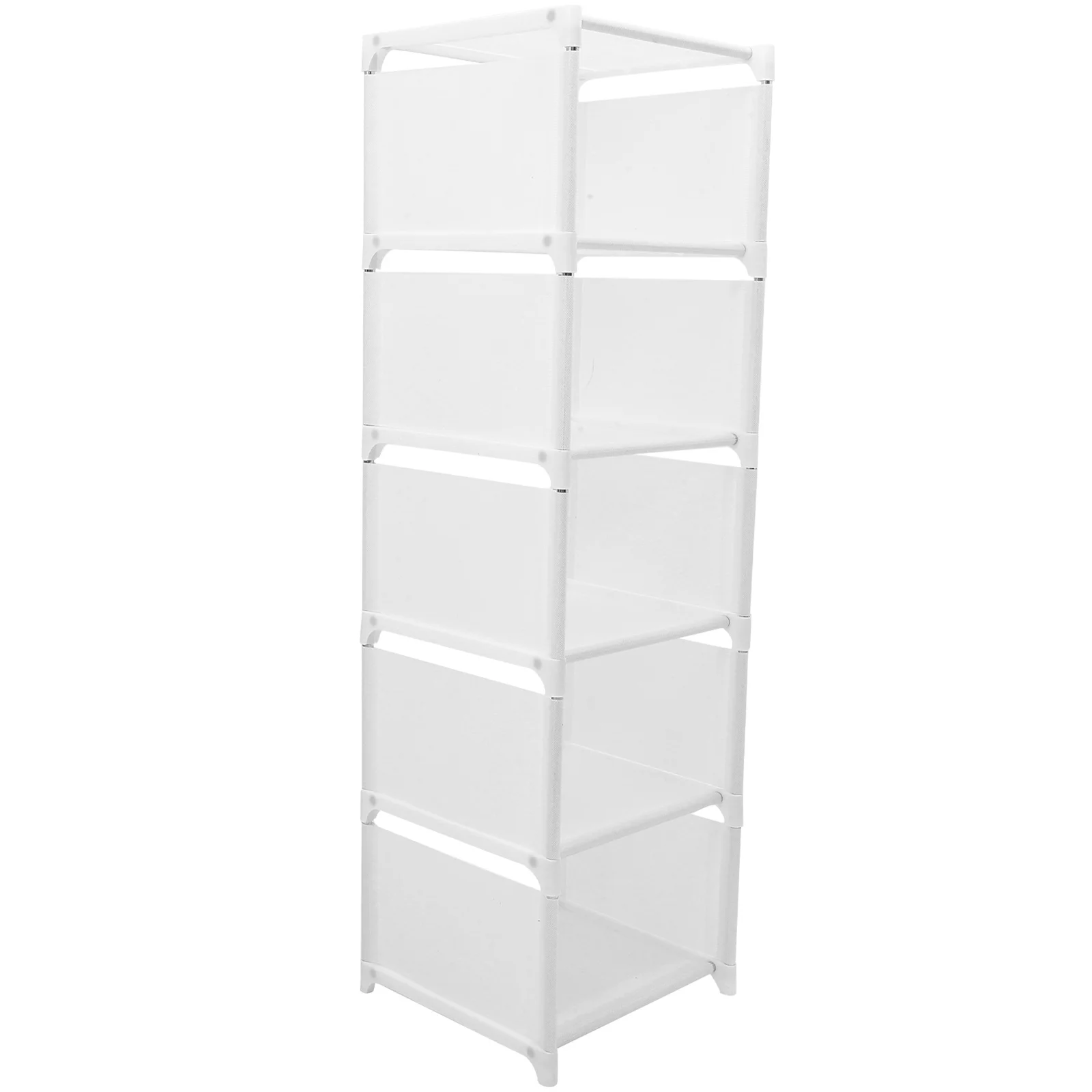 

White 8-Layer Foldable Shoe Rack Corner Organizer Large Capacity Storage