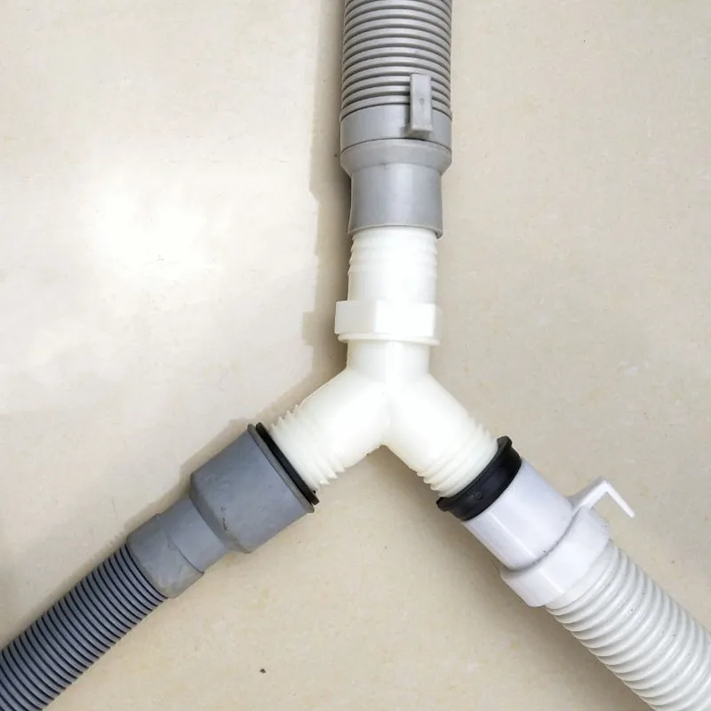 Outlet Mesin Cuci Selang Adaptor Pipa Inlet Konektor Basin Drain Tee Joint Splitter Konektor Drainase Selang Coupling