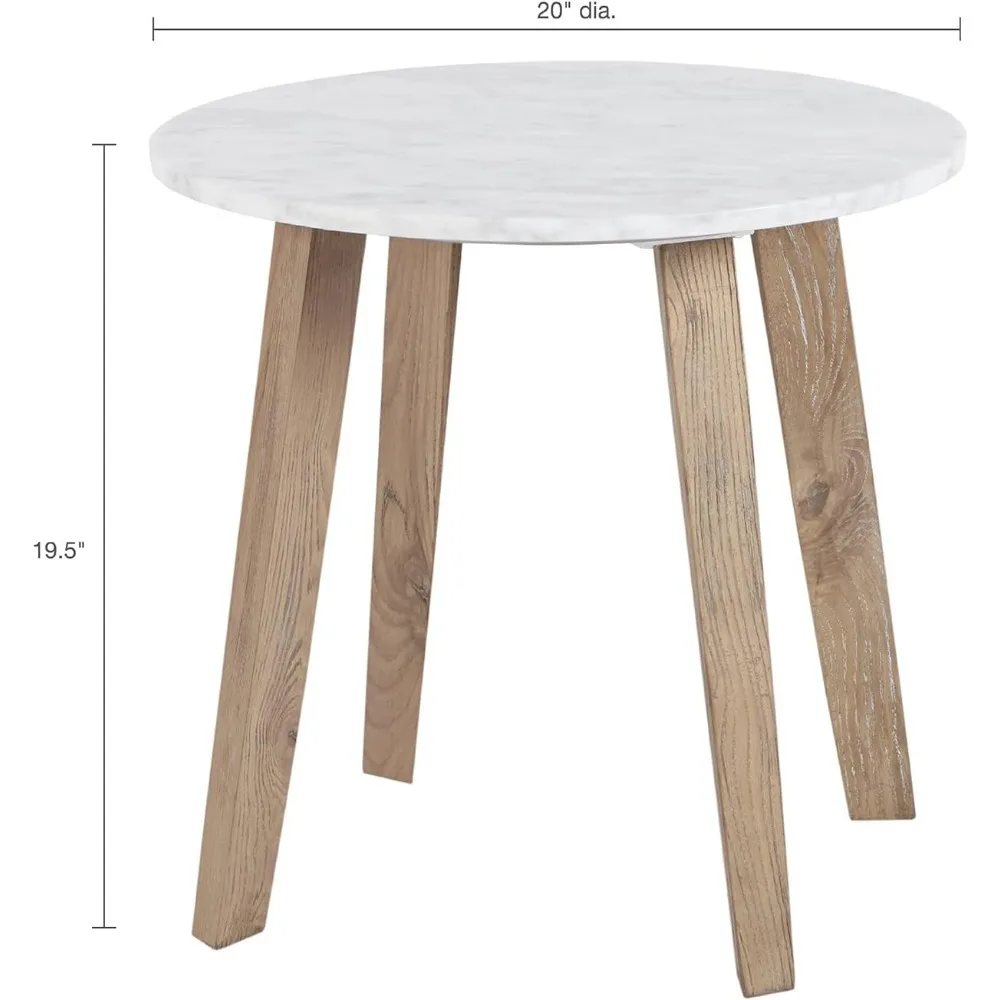 Mesa de centro de madeira com mesas centrais redondas de armazenamento com pernas fortes Mesa final para sala de estar