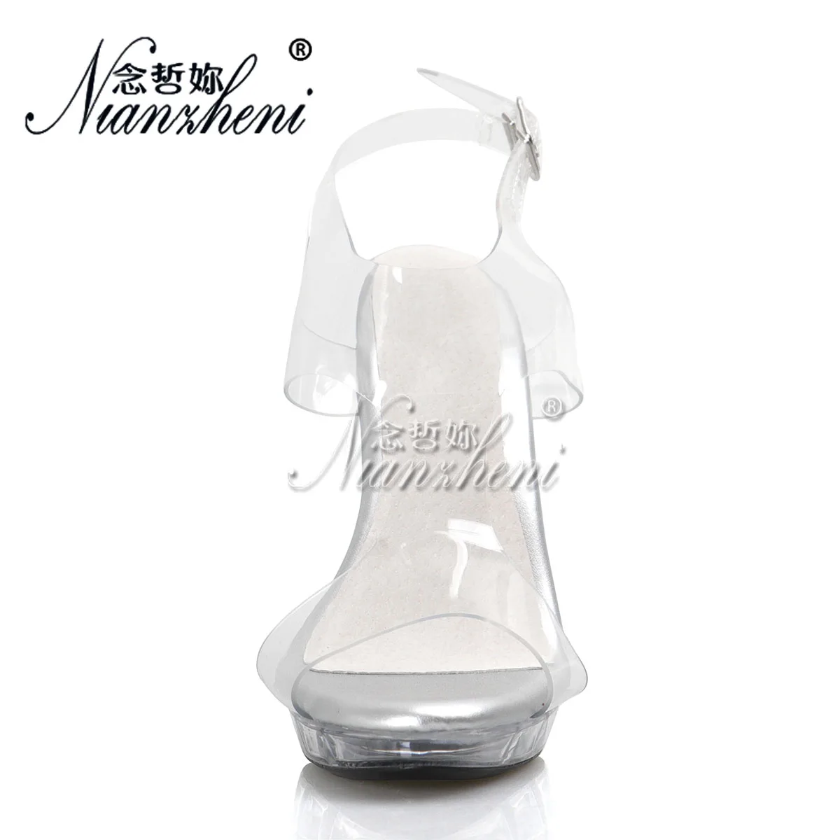 Women's Sexy Clear Peep Toe Bikini Fitness Sandals 13cm Stripper Heels Transparent Competition Shoes for Crossdress Models Night