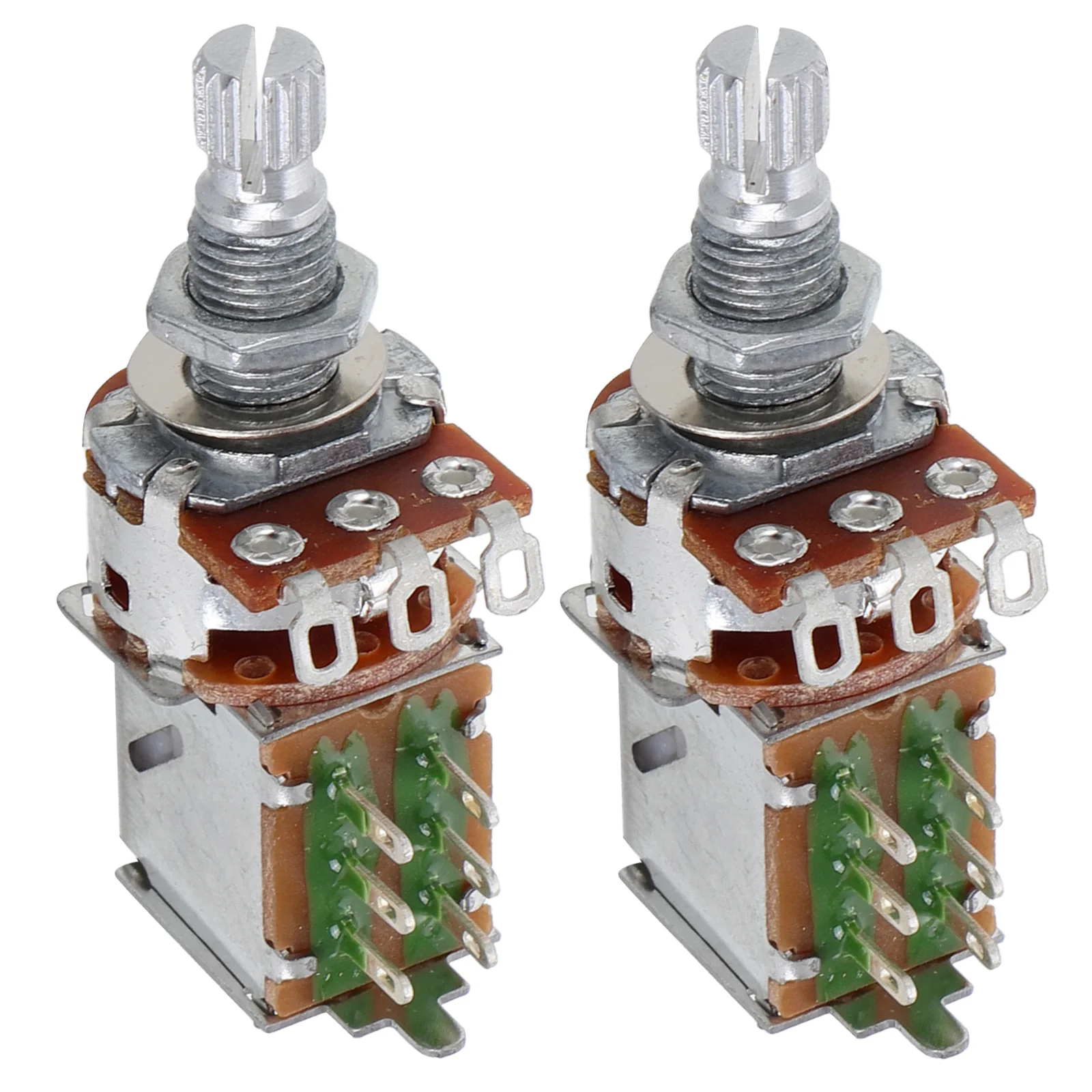 

2 Pcs Electric Guitar Bass Switch Push Button Potentiometer Component Metal Small Volume Potentiometers