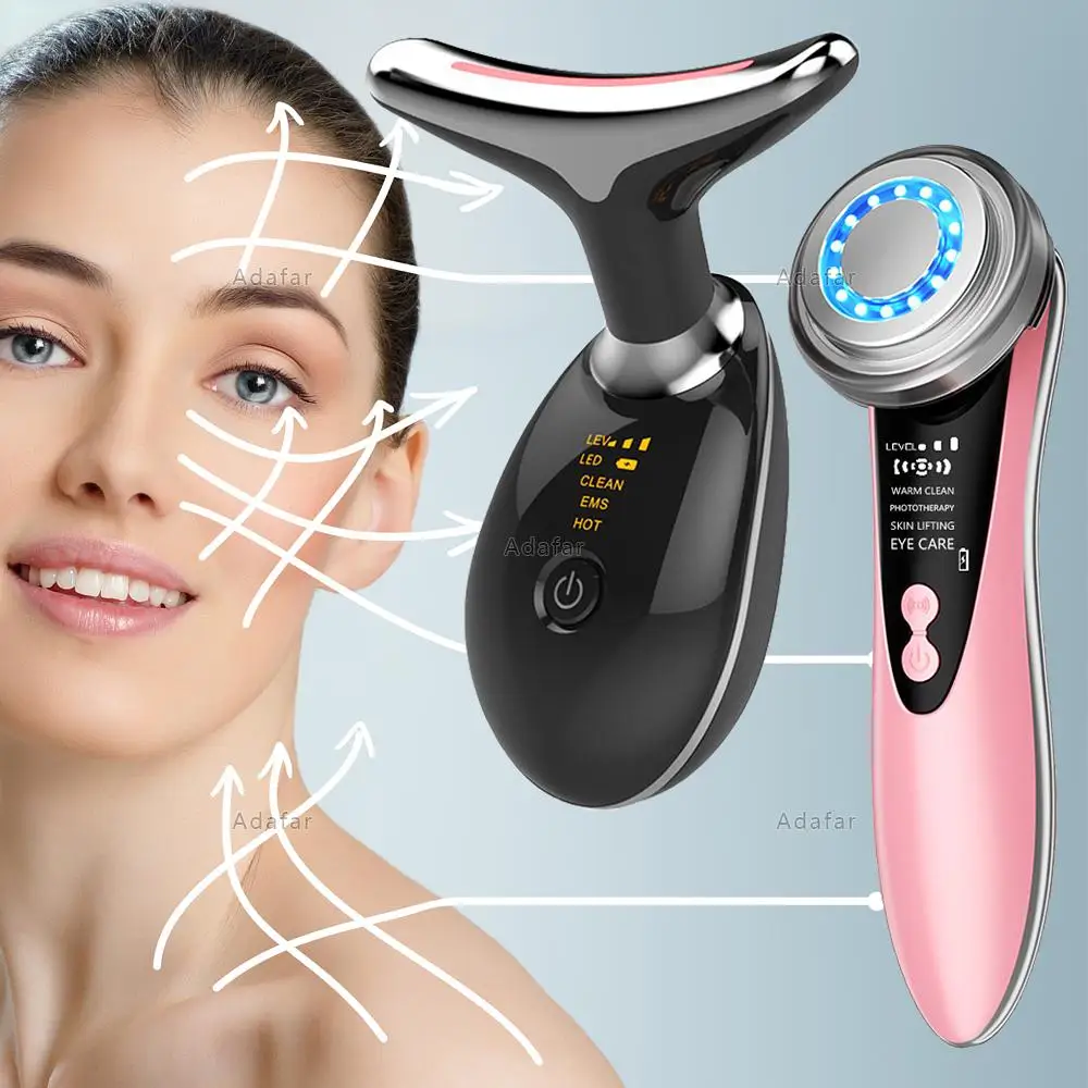 

Ultrasonic Anti Aging Wrinkle Remover Facial Lift Machine Photon Therapy Treatment EMS Ionic Skin Rejuvenation Face Tighten Tool