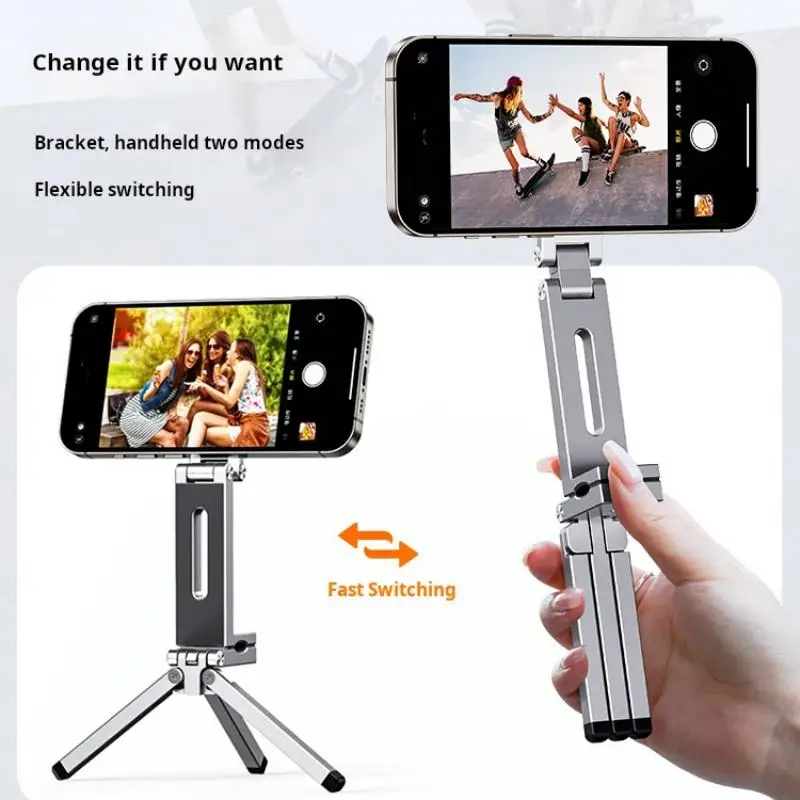 

Magnetic Phone Tripod Holder Aluminum Alloy Rotatingportable Foldable Desktop Bracket for Shooting Live Streaming Accessories