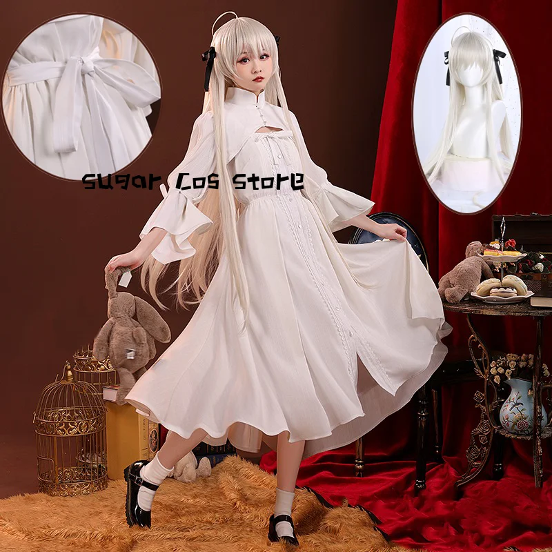 

Anime Yosuga no Sora Sora Kasugano Cosplay Costume Wig Shoes Sora Dress JK Shoes Uniform Halloween Party Role Play Clothing