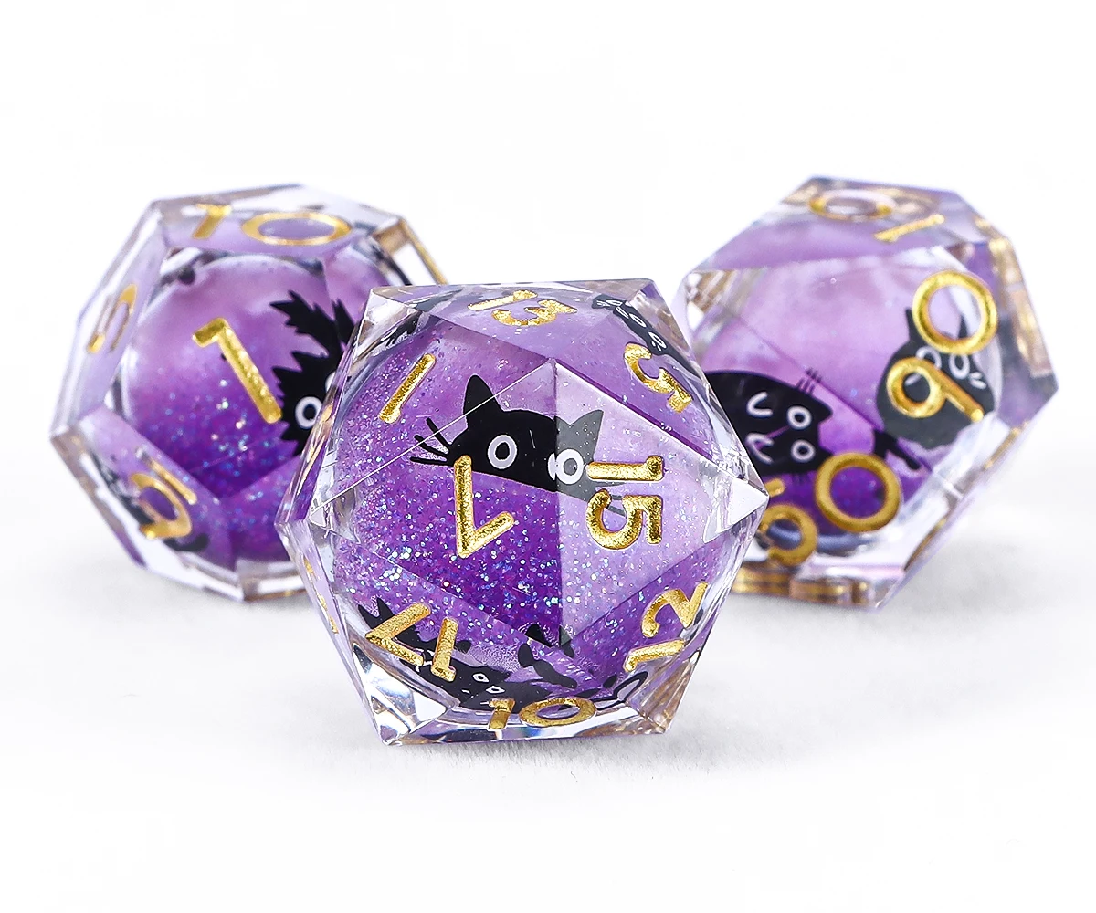 

Resin Dice for Role Playing Games, Liquid Core Dice Sharp Edge Resin Dice for Dungeons and Dragons, D&D Dice Set