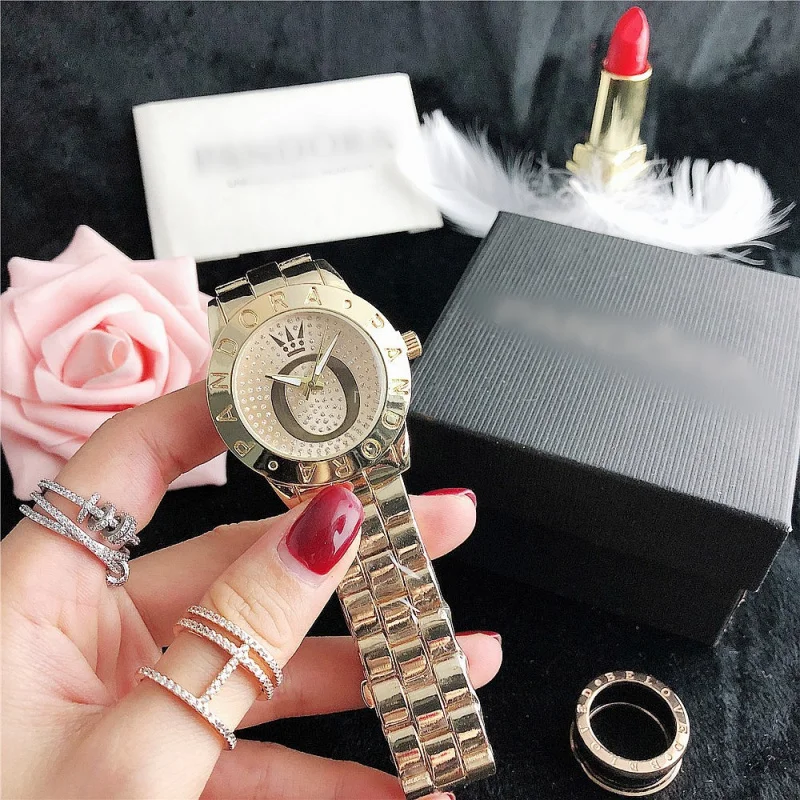 โรงงานโดยตรงนาฬิกาผู้ชายและผู้หญิงธุรกิจนาฬิกาเข็มขัดเหล็กโลหะผสม NewPOEuropean และ American นาฬิกา