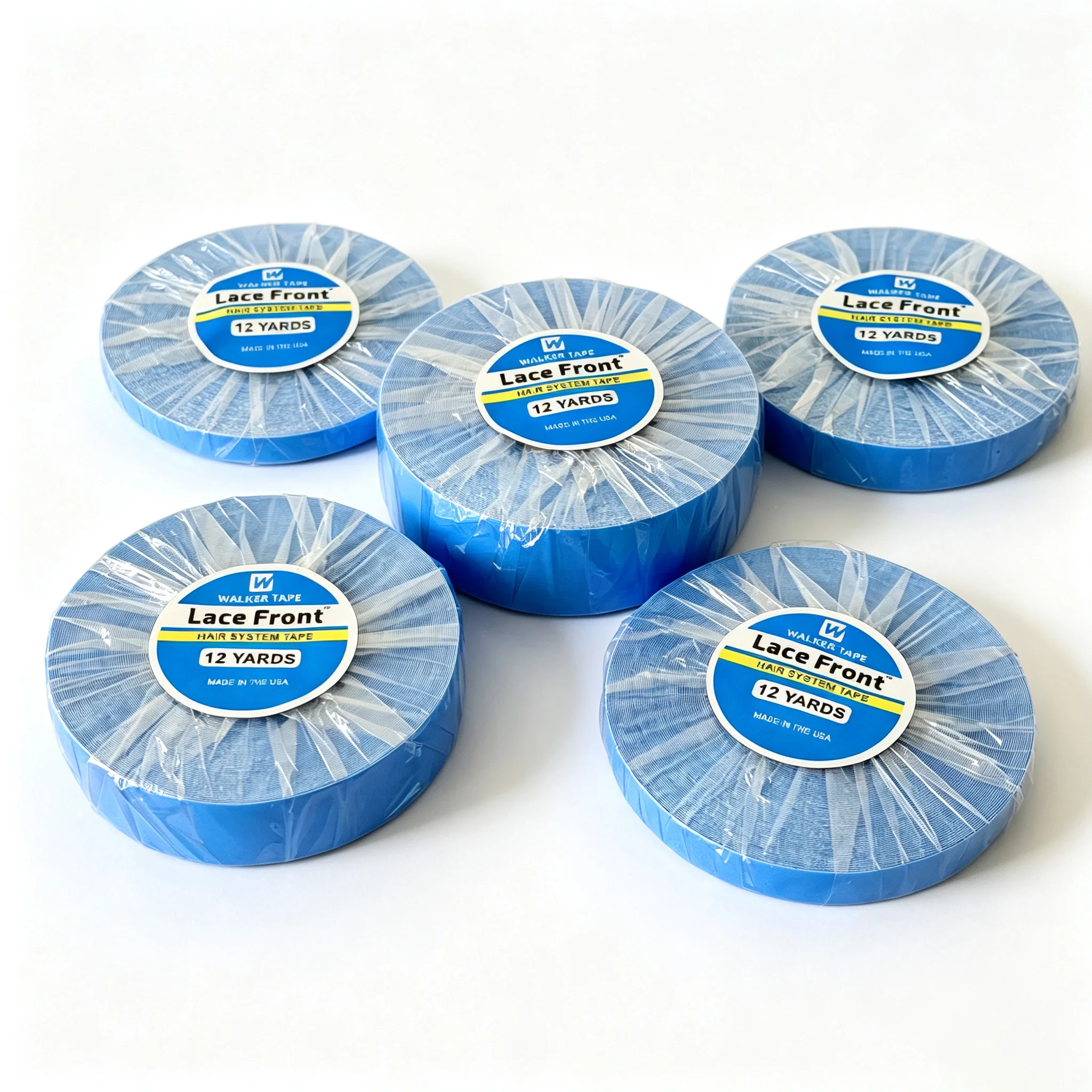 1/2/3 Roll 12Yards Double Sided Adhesives Blue Lace Front Support WalkerTape For Tape Hair/Skin Weft Hair/Lace Wigs/Toupee