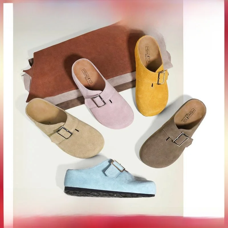 

Women's Thick Heel Inner Heightening Slip-On Sandals Spring 2025 New Style Outdoor Wearable Birkenshoes Comfortable Leather