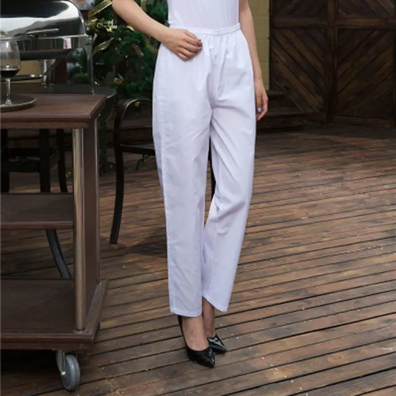 Pantalon de Chef taille élastique avec poche pour hommes et femmes, Baggy, uniformes de travail pour Restaurant et hôtel