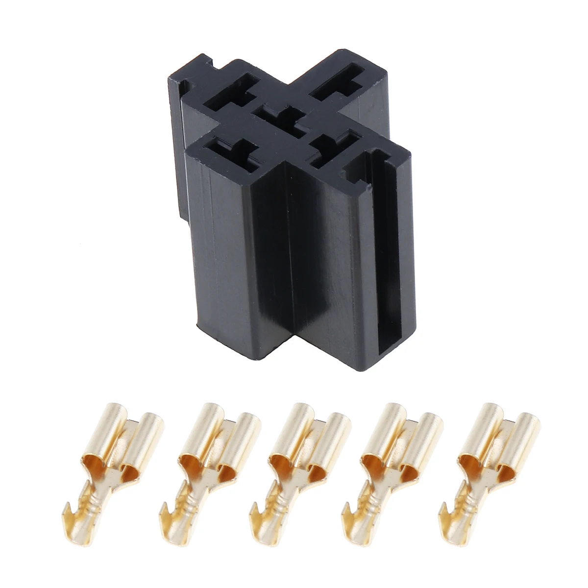 1 Set 5 Pin Car Relay Socket Holder 12V 5A Coil Power Relay interior parts with 5pcs 6.3mm Copper Terminal for Car Auto Vehicles