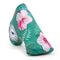 Hawaii Golf Blade Putter Covers  Premium Leather Golf Putter  Flower Headcovers with Magnetic Closure Elegant Embroidery