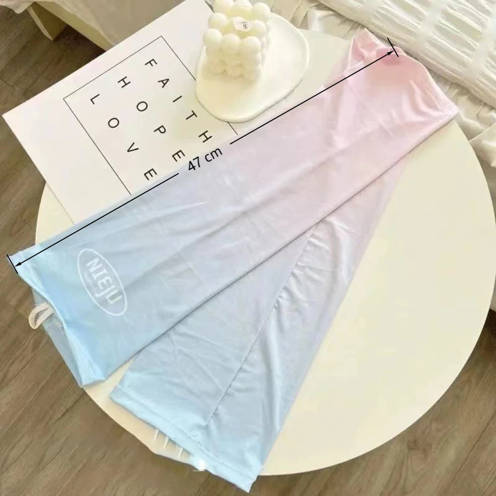 Stretchy Ice Fabric Arm Sleeves Loose UV Protection Hand Protector Cover Thin Sunscreen Gloves Riding Driving